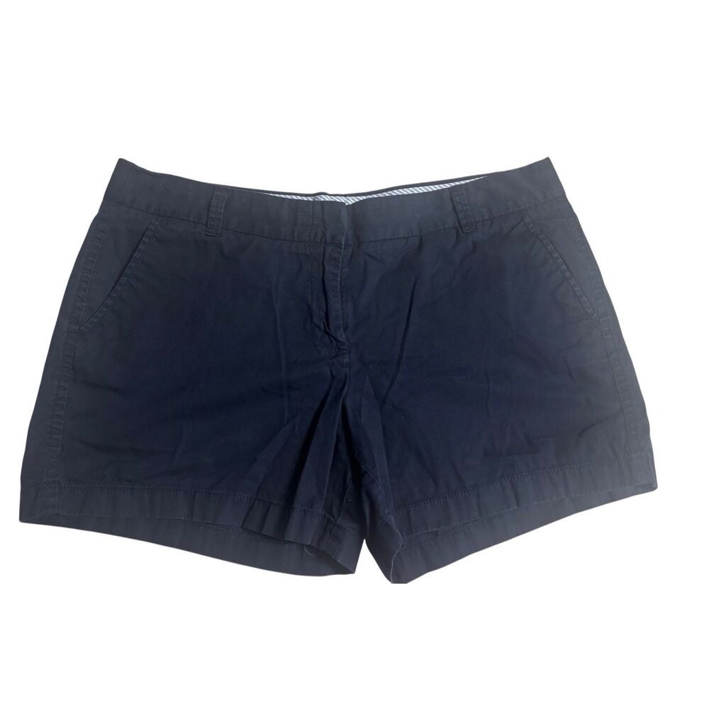 J.Crew Woman Chino Broken-In Shorts Blue Size 14‎ Pockets Beach Summer Cotton